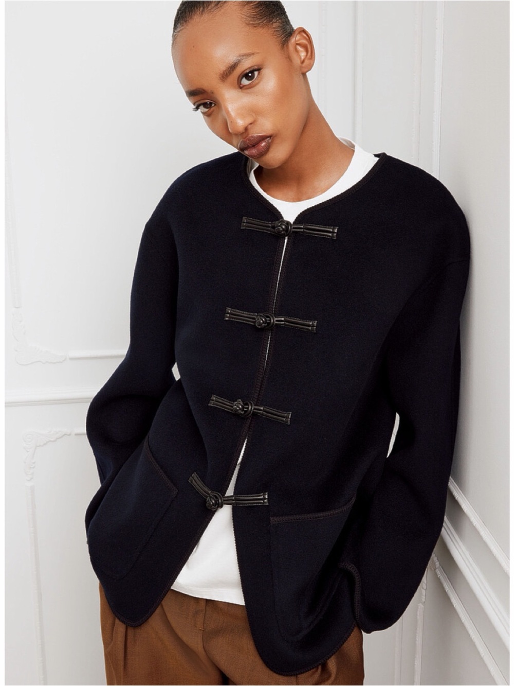 NWT Rohe Double-Faced Wool Pankou Jacket in Navy size 4
